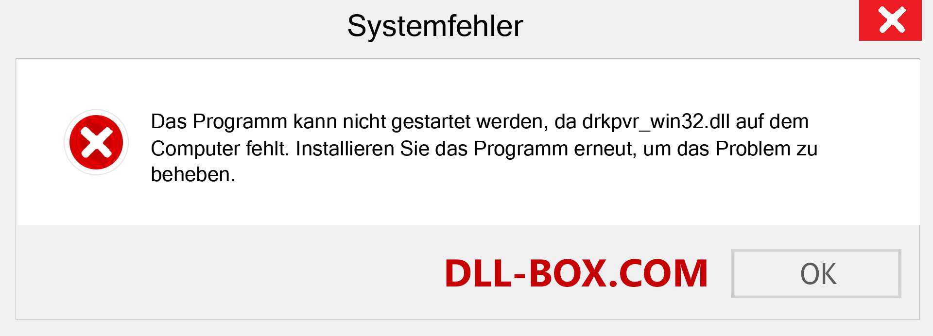 drkpvr_win32.dll-Datei fehlt?. Download für Windows 7, 8, 10 - Fix drkpvr_win32 dll Missing Error unter Windows, Fotos, Bildern