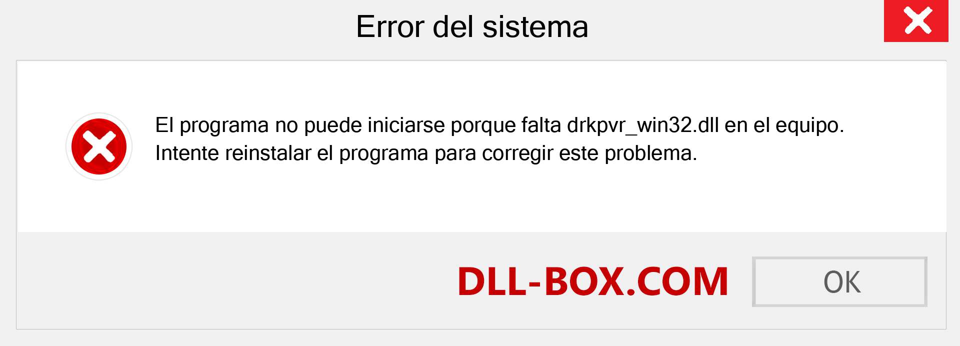 ¿Falta el archivo drkpvr_win32.dll ?. Descargar para Windows 7, 8, 10 - Corregir drkpvr_win32 dll Missing Error en Windows, fotos, imágenes