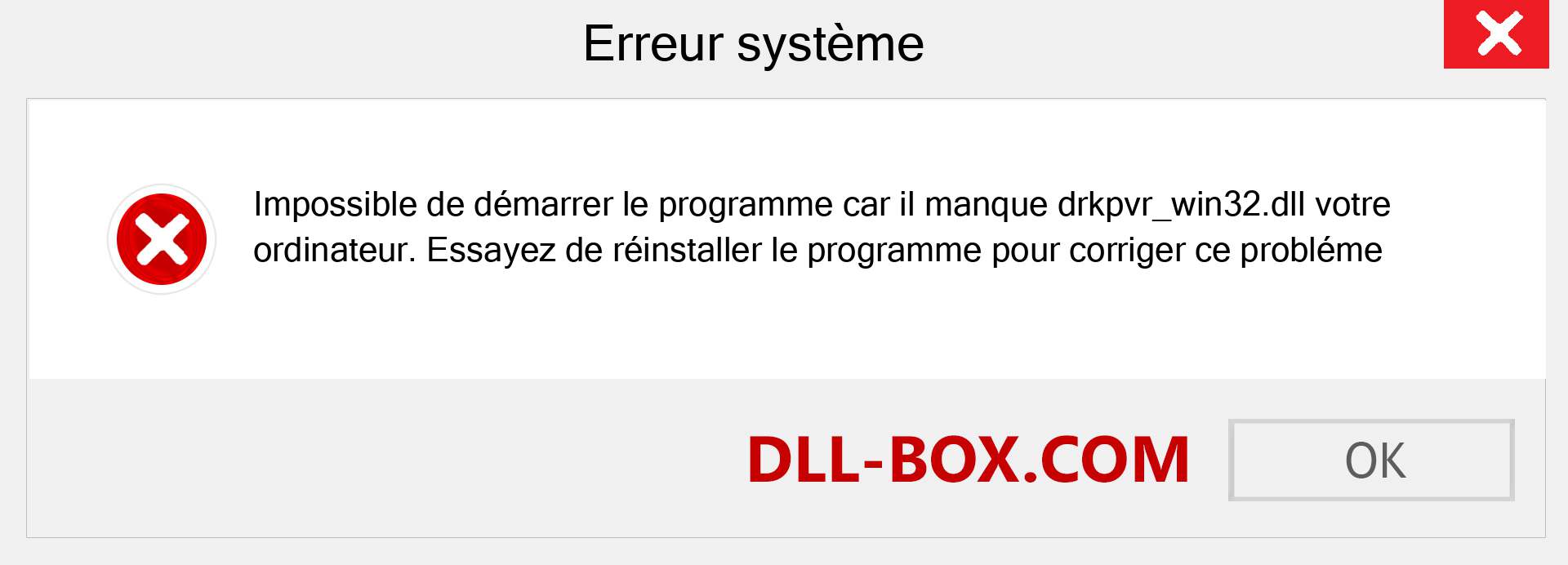 Le fichier drkpvr_win32.dll est manquant ?. Télécharger pour Windows 7, 8, 10 - Correction de l'erreur manquante drkpvr_win32 dll sur Windows, photos, images