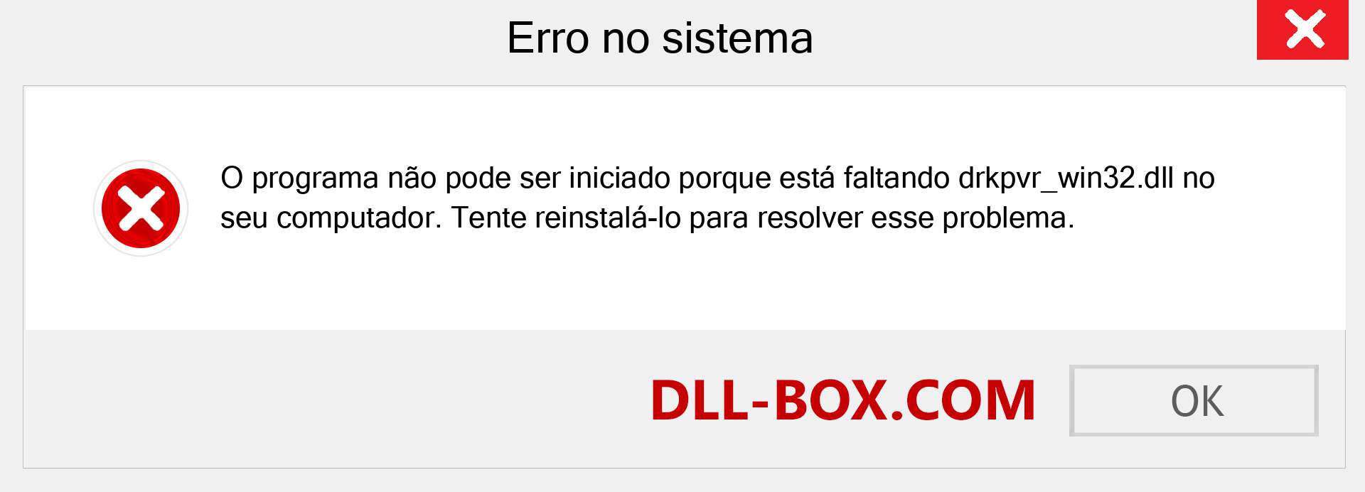 Arquivo drkpvr_win32.dll ausente ?. Download para Windows 7, 8, 10 - Correção de erro ausente drkpvr_win32 dll no Windows, fotos, imagens